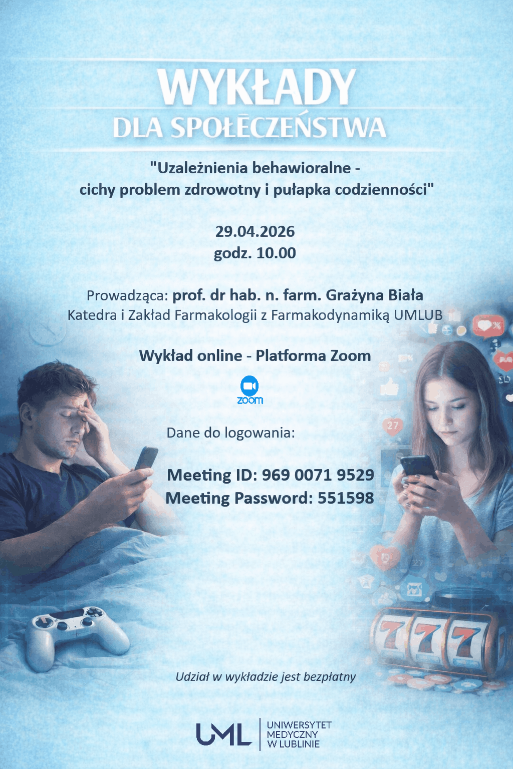 plakat wykłady dla społeczeństwa