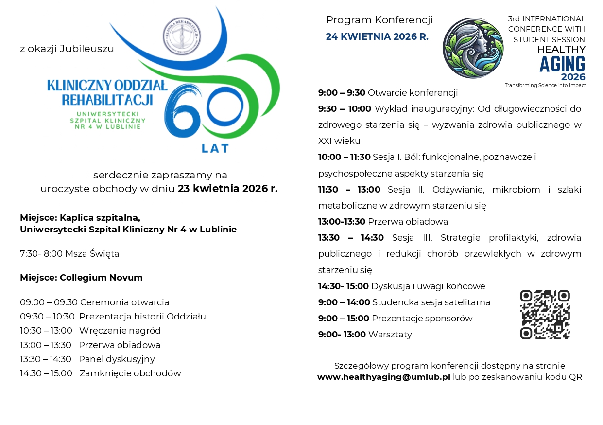 Plakat z programem Healthy Aging 2026
