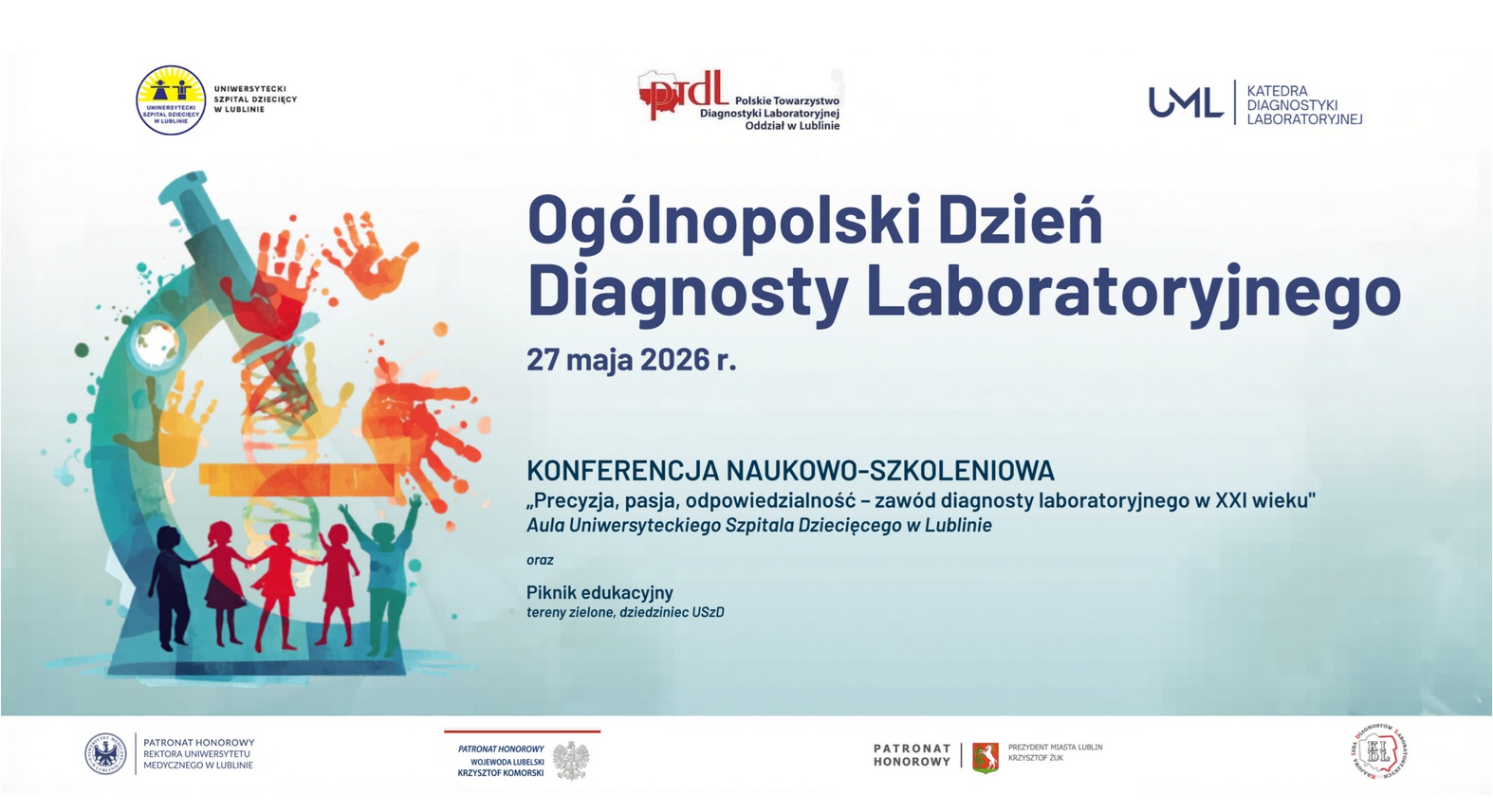 Infografika dla konferencji z okazji ogólnopolskiego Dnia Diagnosty Laboratoryjnego