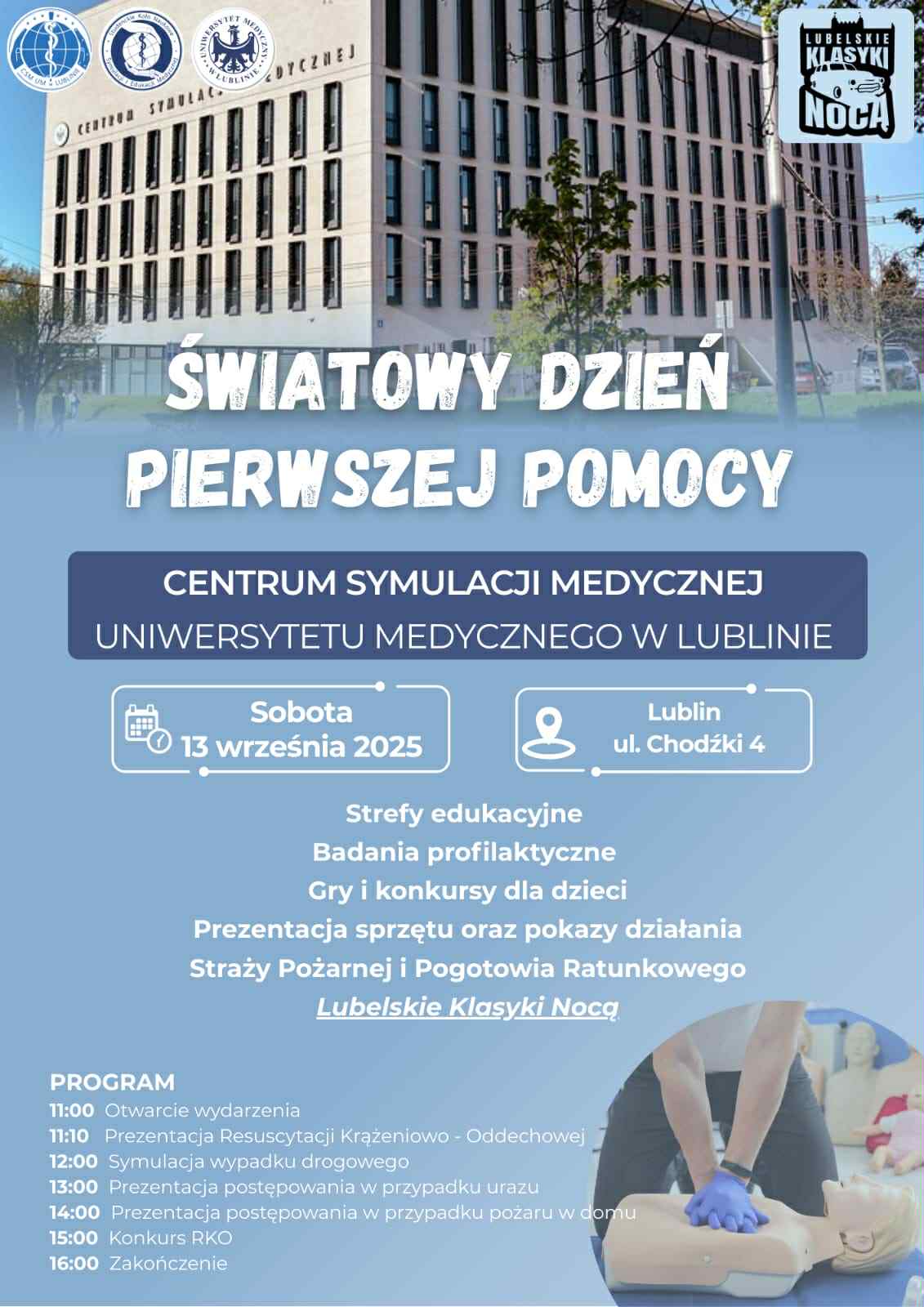 plakat promujący wydarzenie - Światowy Dzień Pierwszej Pomocy