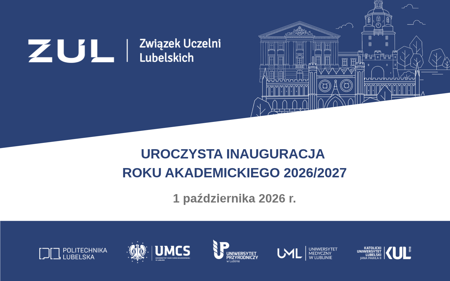 grafika zapraszająca na inaugurację roku akademickiego ZUL