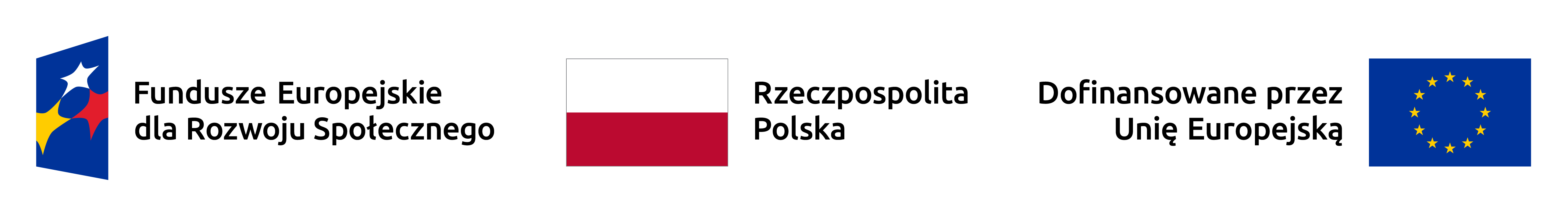 grafika projektowa: Fundusze Europejskie dla Rozwoju Społecznego, Rzeczpospolita Polska, Dofinansowane przez Unię Europejską