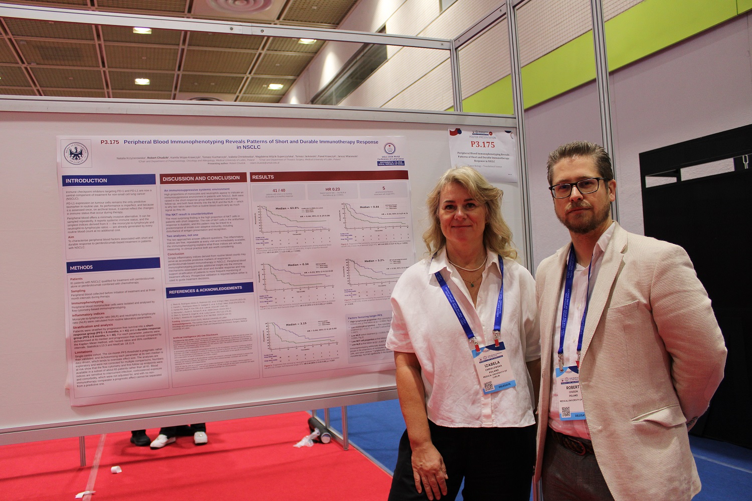 Na zdjęciu:  dr hab. n. med. Izabela Chmielewska z Katedry i Kliniki Pneumonologii, Onkologii i Alergologii oraz dr n. med. i n. o zdr. Robert Chudzik z Katedry i Kliniki Chirurgii Klatki Piersiowej
